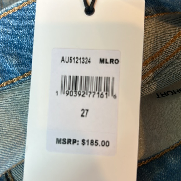 NWT 7 For All Mankind Mid Roll Jean Shorts Light Wash Size 27 - Picture 7 of 14